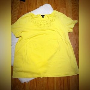 Talbots Yellow Shirt with Flower Design